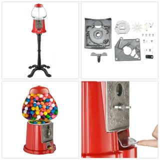 Candy Machine Bank Stand Glass Bowl Cast Metal Durable Rust Proof Sturdy