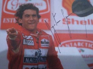 Ayrton Senna - Rare Signed (autographed) Color Photo.  W/.  Formula 1 Rare