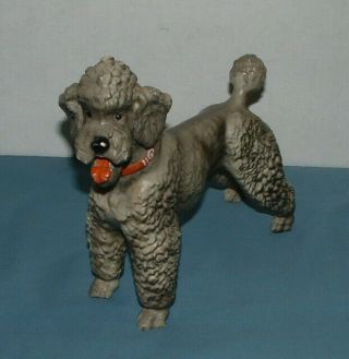 Vintage Molded Plastic Gray Poodle - 1970 
