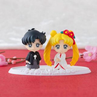 Bandai Sailor Moon Petit Chara Happy Wedding Pure White Dress Ver With Card 45mm