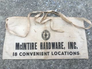 Vintage Advertising Nail Apron Mcintire Hardware Inc.  Lumber Yard