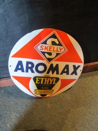 Skelly Sign Aromax Sign Gas Sign 18in Sign Porcelain Sig