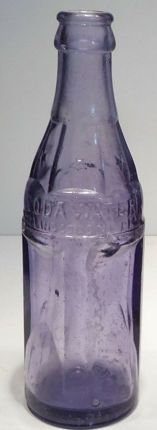C1920 Blue - Purple Soda Bottle - Coca - Cola Star Soda Water Allendale,  S.  C.