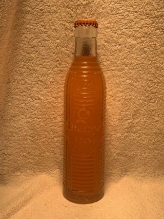 Full 7oz Orange Crush Ribbed Embossed Soda Bottle Marion,  Va