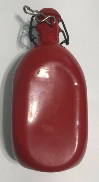 Vintage Tournas Le Grand Tetras French Water Bottle Canteen Flask 3/4L Red Alum 4