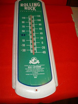 Vintage Rolling Rock Premium Beer Thermometer