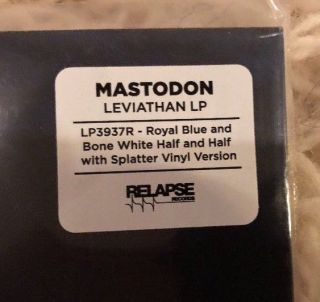 MASTODON LEVIATHAN Royal Blue And Bone White Half And Half Splatter Vinyl Ltd 3