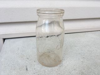 Vintage Abbotts Dairy Sour Cream Jar Field Find Rinsed Ap89