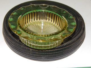 Vintage B.  F.  Goodrich Silvertown 6.  00 - 16 4 Ply With Vaseline Glass Tire Ashtray