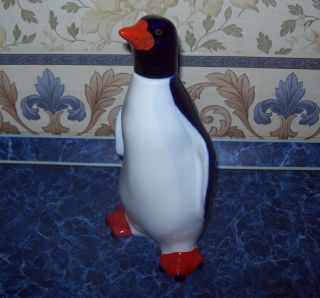 Vintage Ussr 1960 - 70 Lfz Lomonosov Factory Porcelain Big Decanter Bottle Pingvin