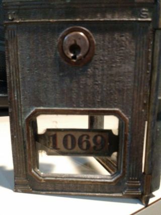 Antique 1Circa 1912 Post Office Door Vintage USPS Postal Mail Box Door no key 3