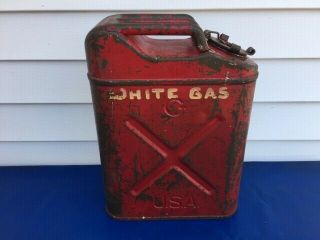 Vintage Nesco Qmc 5 Gallon Military Ww2 Us Metal Jerry Gas Can Fuel Can 20 - 5 - 49