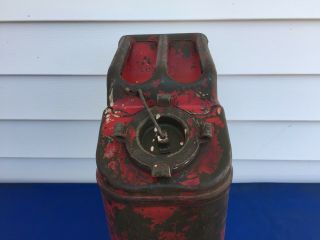 Vintage Nesco QMC 5 Gallon Military WW2 US Metal Jerry Gas Can Fuel Can 20 - 5 - 49 4
