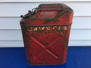 Vintage Nesco QMC 5 Gallon Military WW2 US Metal Jerry Gas Can Fuel Can 20 - 5 - 49 6