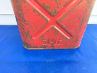 Vintage Nesco QMC 5 Gallon Military WW2 US Metal Jerry Gas Can Fuel Can 20 - 5 - 49 8