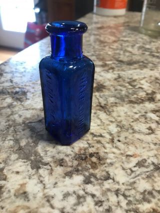 Antique Sharp & Dohme Cobalt Blue Poison Bottle,  Baltimore,  Md.