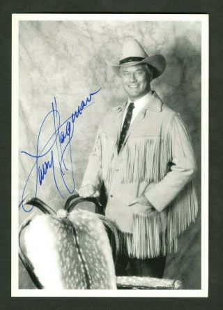 Larry Hagman Actor Dallas J.  R.  Ewing Signed Autographed 3.  5 X 5 Photo - D 2012