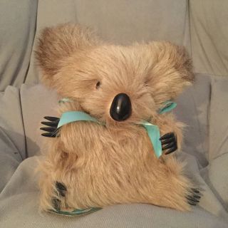 Vintage Rare Koala Bear Plush Toy Kangaroo Fur Made Australia 6 " Souvenir