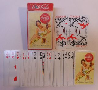 Vintage Coca Cola 1956 " Swimsuit " Deck Of Playing Cards