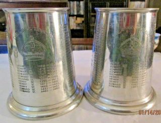 Vintage English Pewter Viners Of Sheffield The Kings Tankard Set Of 2