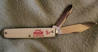 Vintage Coca Cola 5 Cent Pocket Knife 3 1/2 