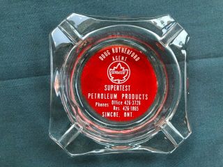 Vintage Supertest Gas & Oil Ashtray Simcoe Ont