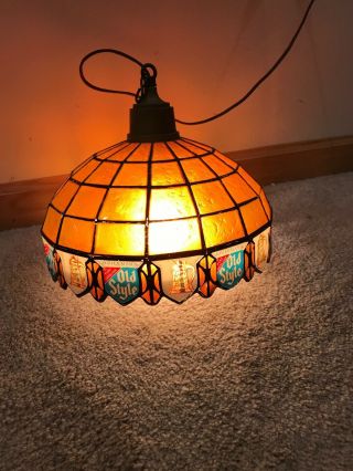 Vintage Old Style Beer Stained Glass Light Bar Lamp Shade