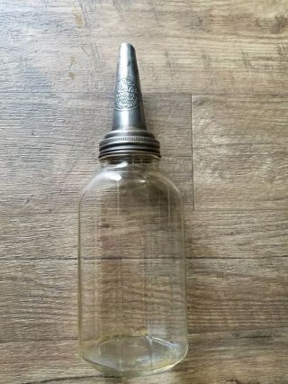 Vintage Antique1926 Master Mfg Co Litchfield Il Gas & Oil Bottle Jar 1/2 Gallon