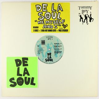 De La Soul - Me Myself And I 12 " - Tommy Boy - Rap Vg,  Sticker Mp3