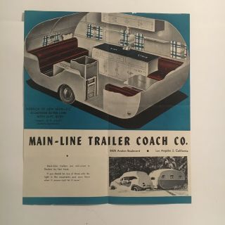 Vintage Travel Trailer Brochure - 1940s Main - Line Silver Lark Camper Coach