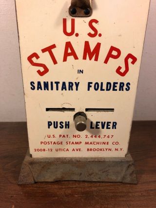 Vintage U.  S.  Postage Stamps Vending Machine Brooklyn NY 5 10 Cent Dispenser Usps 3