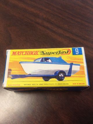 Matchbox Lesney 9d Boat & Trailer Superfast Model Empty Box Only