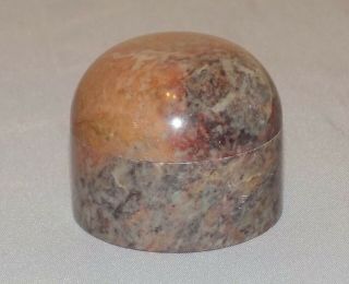 Antique Polished Aberdeen Granite Handcrafted Dome Lid Apothecary Ointment Pot