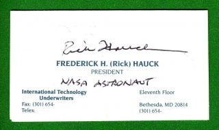 Fred H.  Hauck Nasa America Space Shuttle Astronaut Signed Business Card R0087