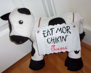 Chick Fil A Cow Plush Large White Black 16 " Eat Mor Chikin 2017 Standing Great