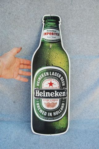 Heineken Beer Bottle Tin Metal Sign 23 " X 7 " Man Cave 1997 Advertising Holland