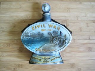 Jim Beam Civil War Centennial 1861 - 1961 Decanter Grant & Lee Picture Made 1961