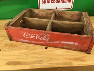 Red Coca Cola Wooden Coke Case / Crate - Chattanooga,  Tn 1963 Vtg 6