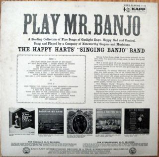Vintage Black America Play Mr.  Banjo The Happy Harts Kapp Records KL 1115 LP 3