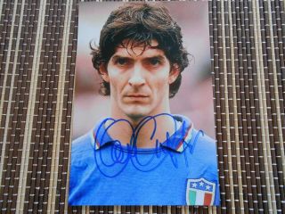 Paulo Rossi,  Ex Footballer,  Hand Signed Photo 6 X 4