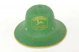 Rare John Deere Farm Equipment Safari Woven/weave Water Repellent Advertise Hat