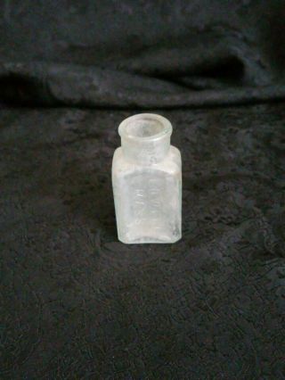 Vintage Small Pill Bottle " Lowell Mass Ayers " Raise Words On It