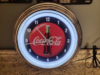 15” Coca Cola Neon Wall Clock Coke Clock