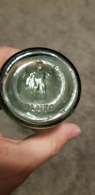 Vintage Pluto Glass Water Bottle With Devil On The Bottom 3