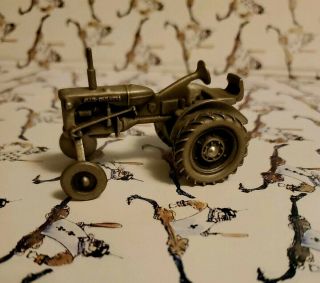 Vtg Allis Chalmers Pewter Tractor Paperweight 2.  5 " Long X 1`5/8 " Tall L@@k