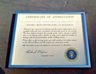 1971 President Richard Nixon Signed Certificate Autographed Document Air Force