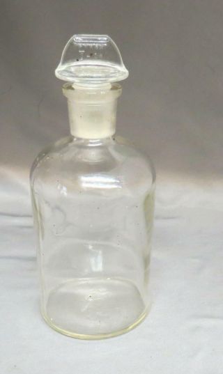 Vintage Pyrex Glass Chemist Apothecary Bottle W/stopper S - 24