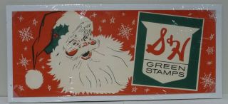 Rare S&h Green Stamps Paper Window Sign Santa Claus 24 " X 10 " C1950 