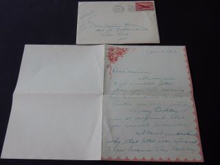 1947 Sexy Dancer Miriam Lavelle Letter/joe E Lewis/jane Froman/casa Blanca Hotel