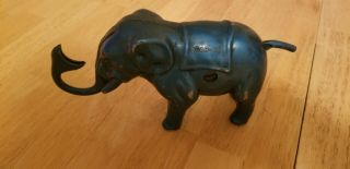 Vintage Gar - Ru Long Beach Cast Iron Mechanical Elephant Coin Piggy Bank
